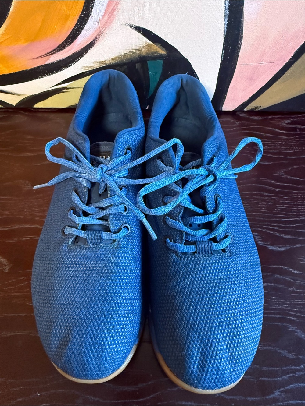 NOBULL Men's Blue Knit Lace-Up Sneakers